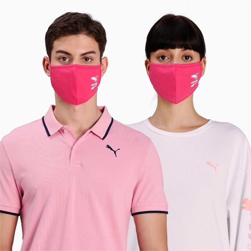 Puma Pink Pack of 2 Face Mask II (M)