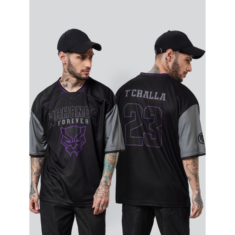The Souled Store Black Panther Wakanda Forever Oversized Jerseys For Mens (M)