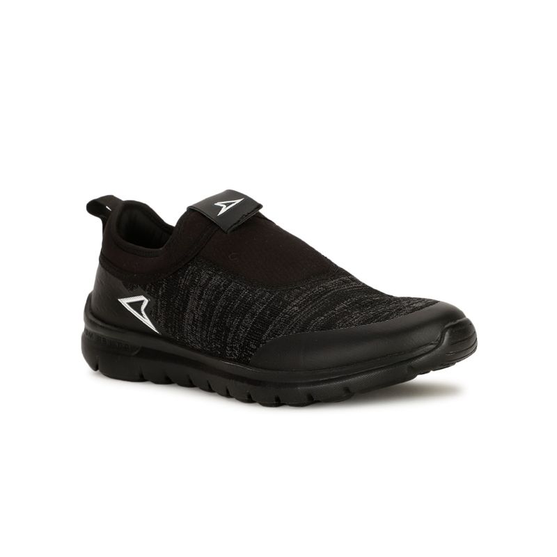 Power Mens Black Slip On Running Shoes (UK 10)