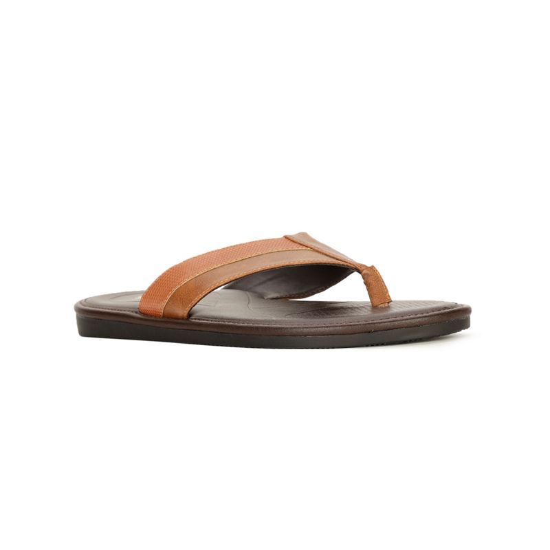 Bata Mens Tan Slip On Casual Flipflops (UK 10)