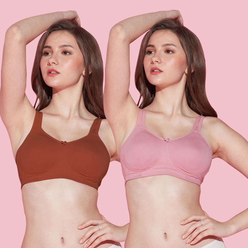 Nykd by Nykaa Encircled with Love NYB169 Pink and Rust (Pack of 2) (36D)