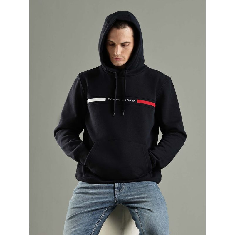 Tommy Hilfiger Solid Logo Regular Fit Cotton Sweatshirt (S)