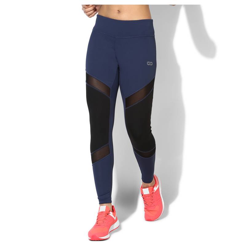 Silvertraq Ath Mesh Block Leggings - Blue (XS)