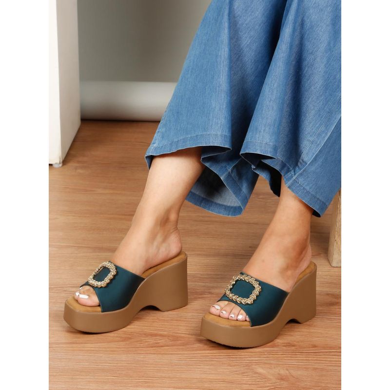 Flat n Heels Women Wedges Blue (EURO 35)
