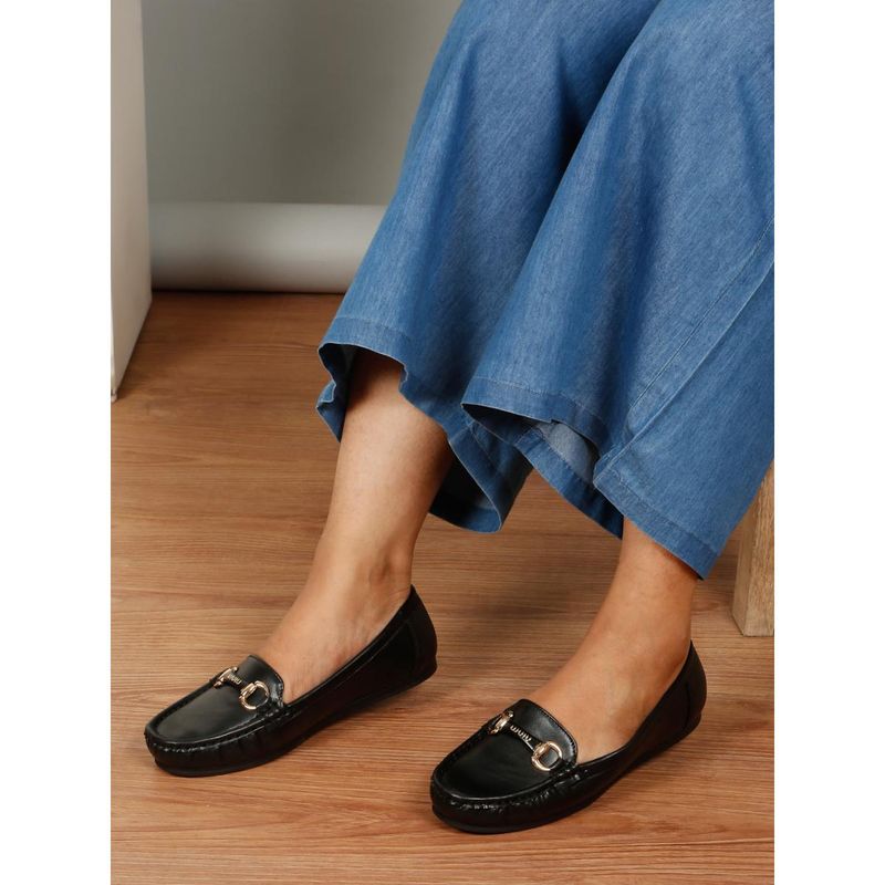 Flat n Heels Women Loafer Black (EURO 36)