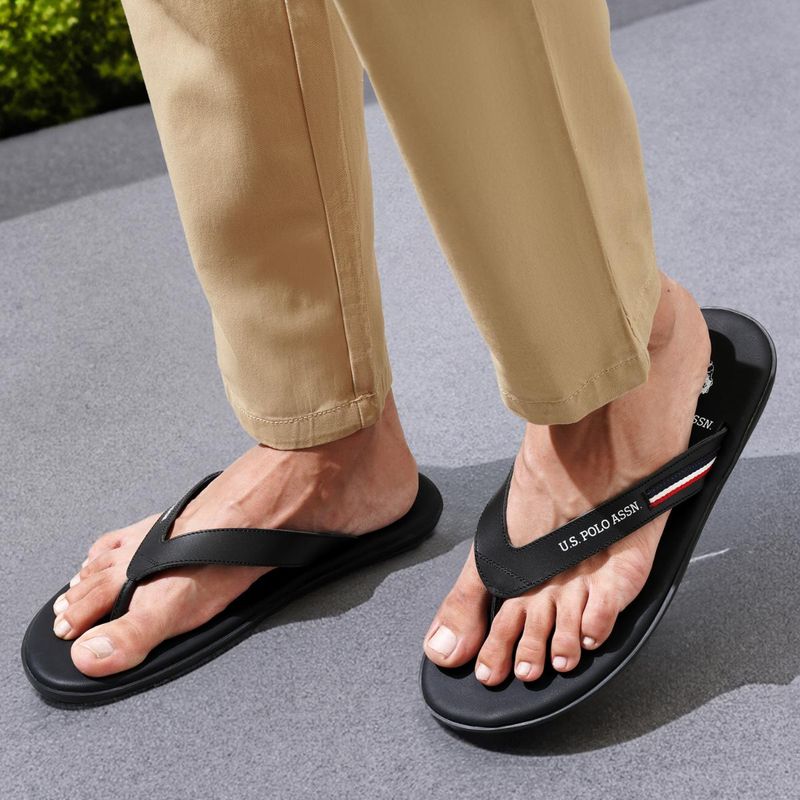 U.S. POLO ASSN. Men WANOR 2.0 Black Flipflop (UK 11)