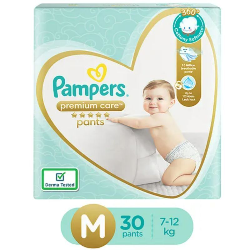 Pampers Premium Care Pants Diapers Medium -30 Count