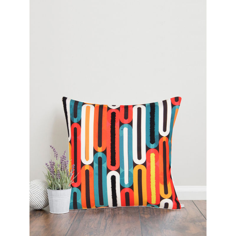 Sivya by Home Multicolor Geometric Square Small Cushion Cover 12X12