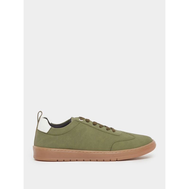Styli Men Uptown Suede Low Ankle Green Sneakers (UK 10)