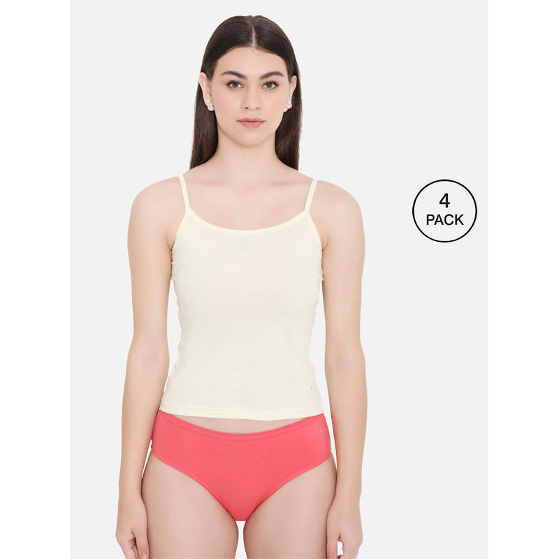 Frenchie Feelings Women Solid Lime Yellow Pure Cotton Innerwear Camisole (S)