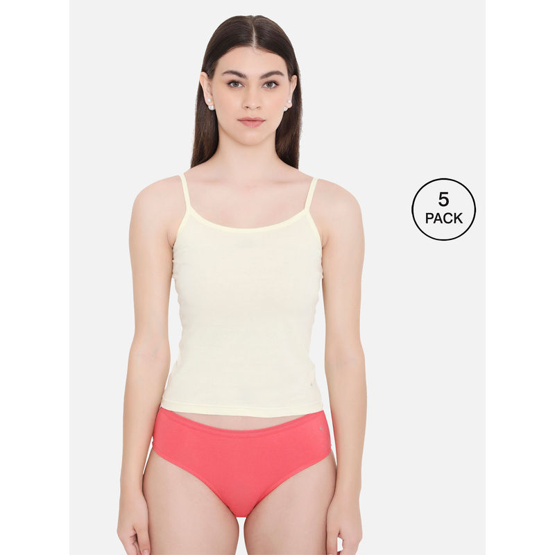 Frenchie Feelings Women Solid Lime Yellow Pure Cotton Innerwear Camisole (S)