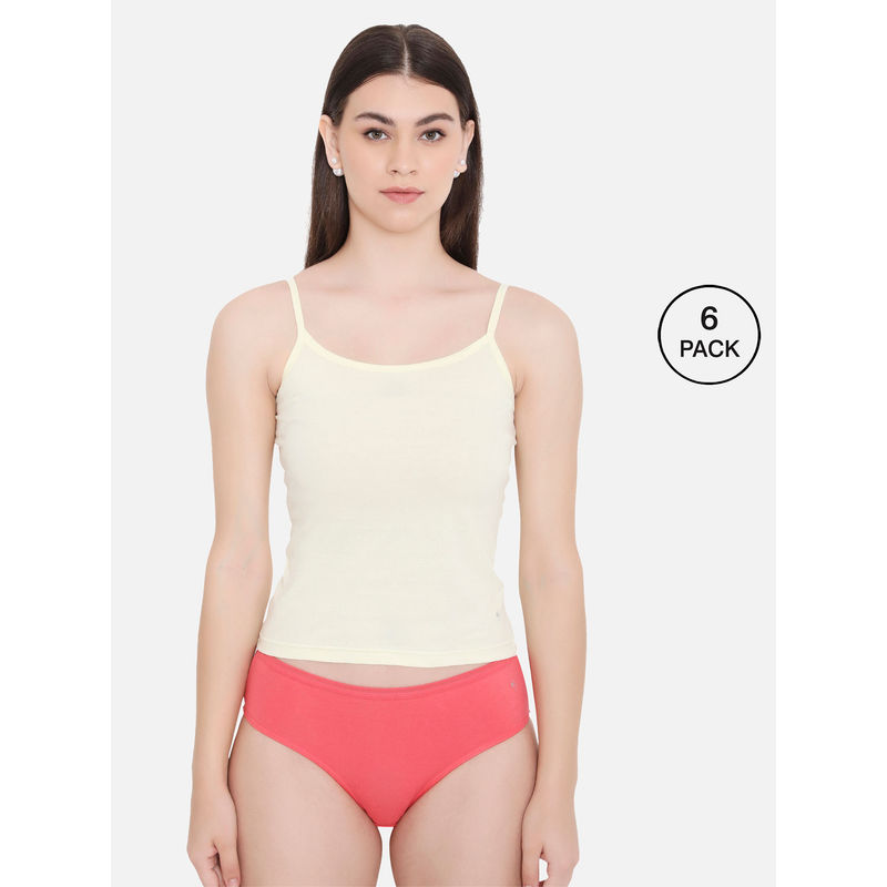 Frenchie Feelings Women Solid Lime Yellow Pure Cotton Innerwear Camisole (S)