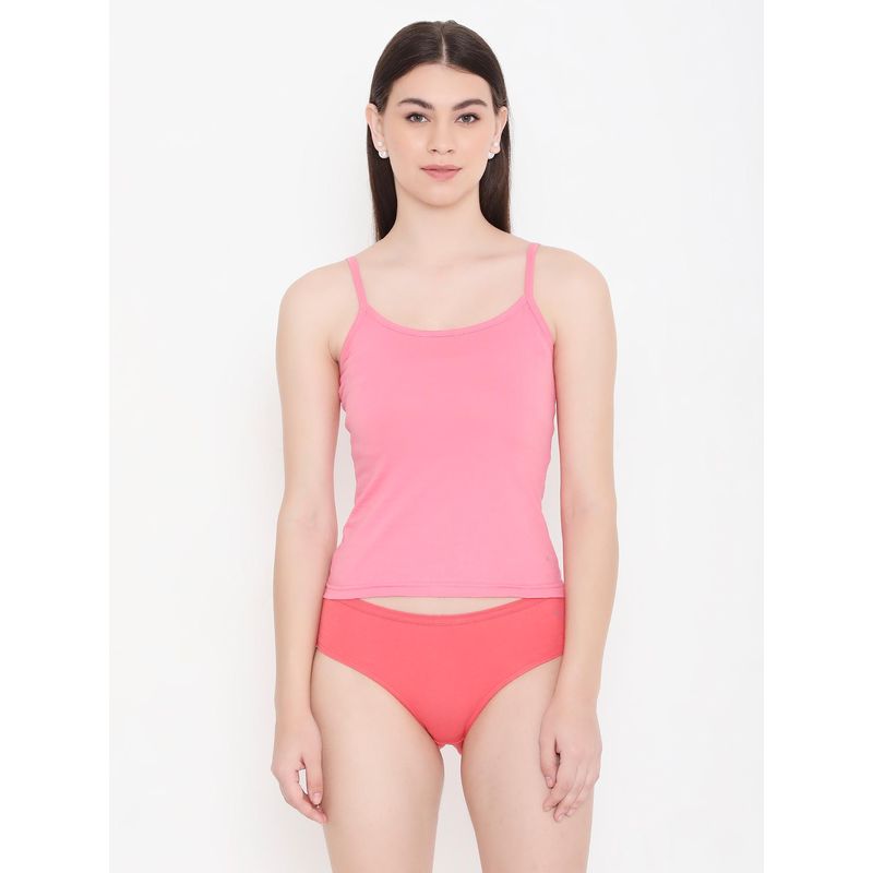 Frenchie Feelings Women Solid Pink Pure Cotton Innerwear Camisole (S)