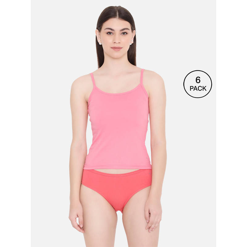Frenchie Feelings Women Solid Pink Pure Cotton Innerwear Camisole (S)