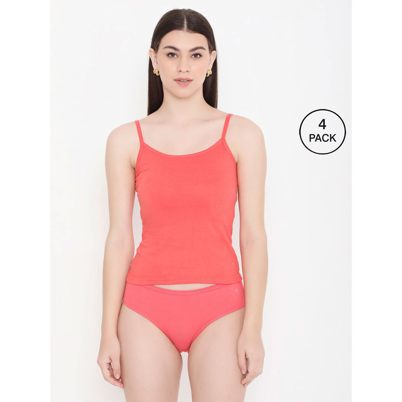Frenchie Feelings Women Solid Tomato Pure Cotton Innerwear Camisole (S)