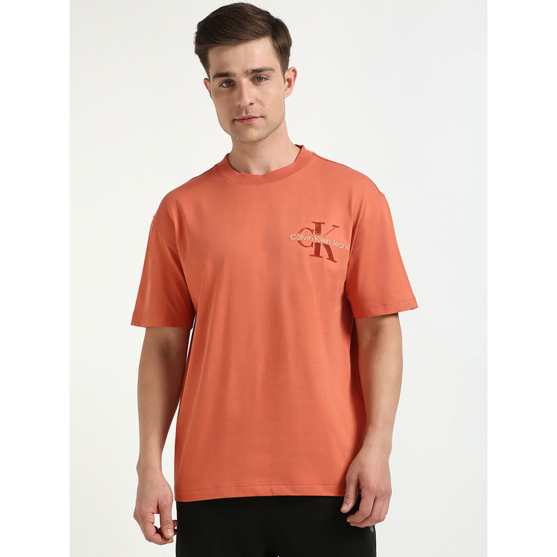 Calvin Klein Men Coral Solid T-Shirt (S)