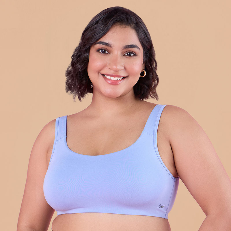 Nykd by Nykaa Soft Cup Easy-Peasy Slip-On Bra With Full Coverage-NYB113-H Blue (XL)