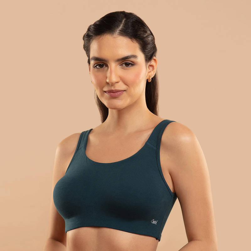 Nykd By Nykaa Soft Cup Easy-Peasy Slip-On Bra With Full Coverage -Reflecting Pond-Nyb113 (XS)