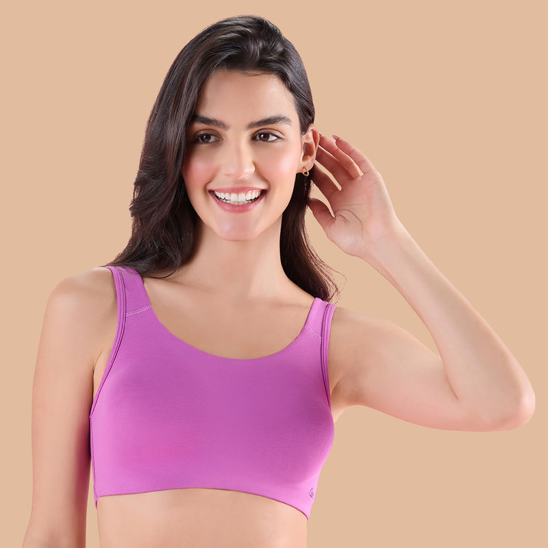 Nykd by Nykaa Soft Cup Easy-Peasy Slip-On Bra With Full Coverage-Violet-NYB113 (M)