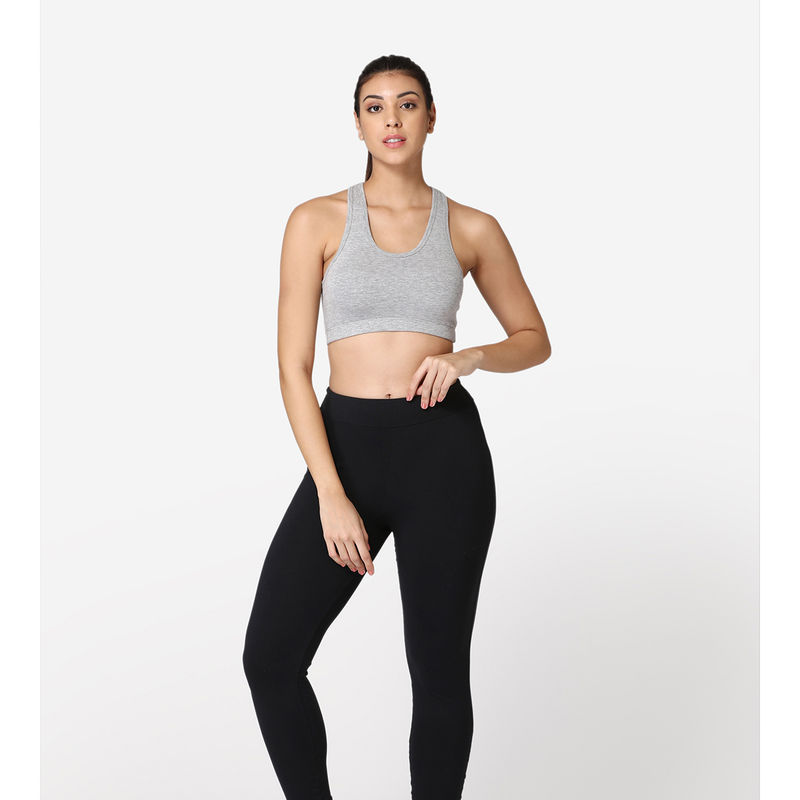 Abelino Racer Back Gym Bra - Grey (XL)