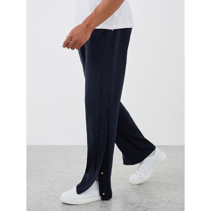 Styli Navy Blue Men Oversizedd Track Pant (L)