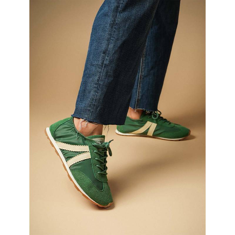Theater Women Fuji Green Lace-Up Canvas Shoes (EURO 35)
