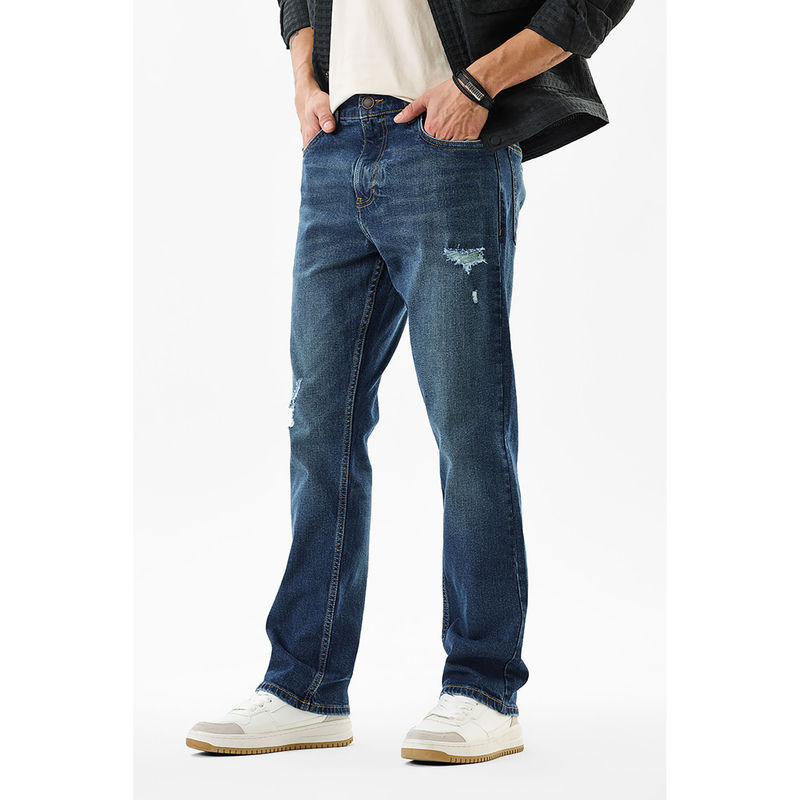 Snitch Blue Light Distressed Comfortable Casual Jeans (36)