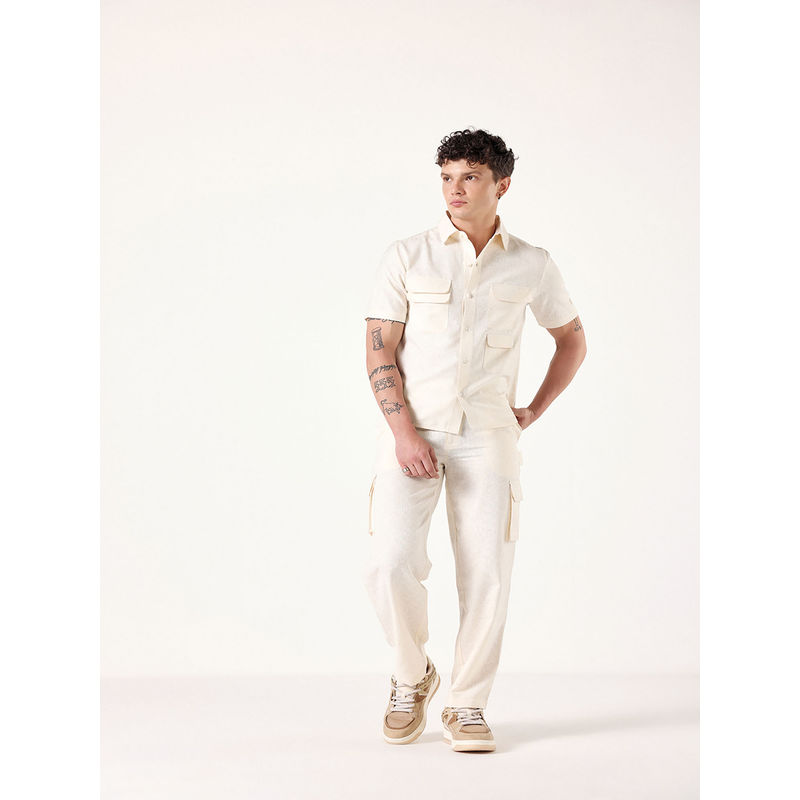 Muvazo Cream Ecru Linen Co-Ord (Set of 2) (XS)