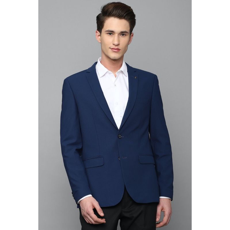 Allen Solly Men Navy Ultra Slim Fit Solid Formal Blazer: Buy Allen Solly Men Navy Ultra Slim Fit 