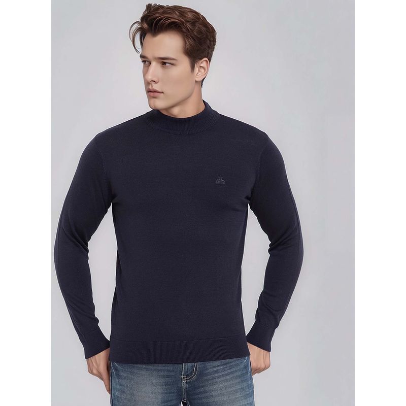 98 Degree North Navy Blue Men's Merino Wool Blend Sweater (XL)