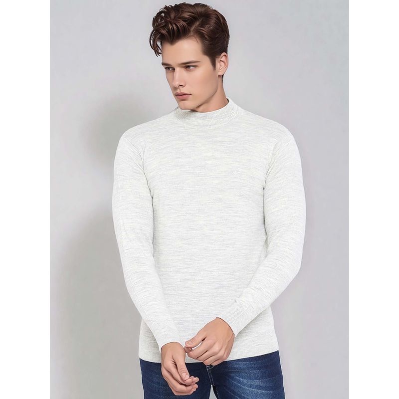 98 Degree North Off White Stylish Men's Merino Wool Sweater (M)