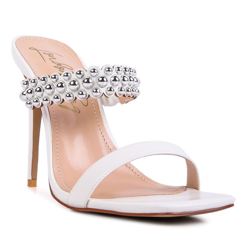 London Rag Embellished White Heels (EURO 39)