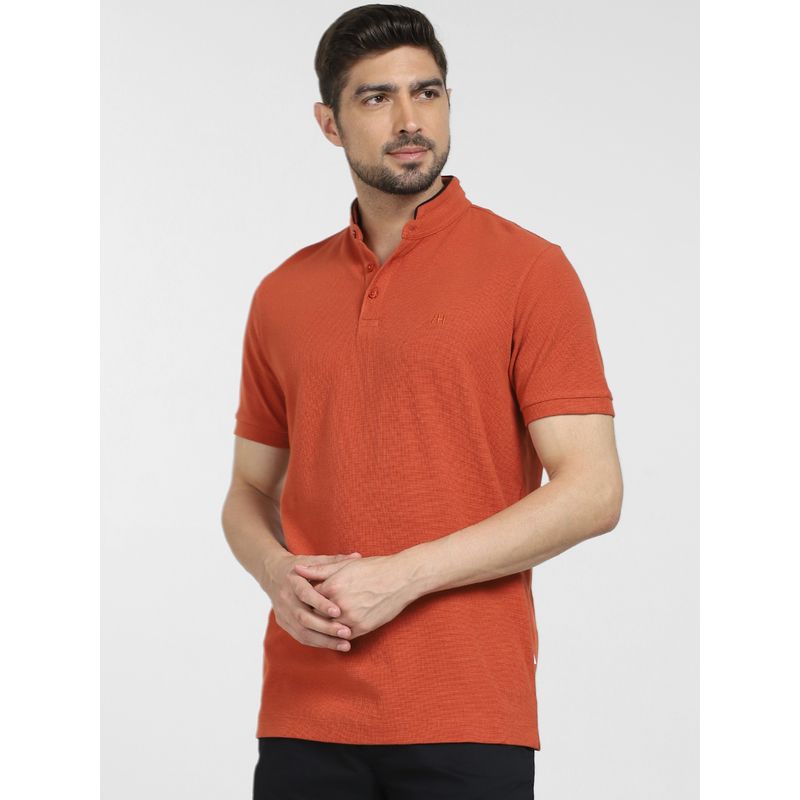 Selected Rust Slim Fit Henley T-Shirt (M)