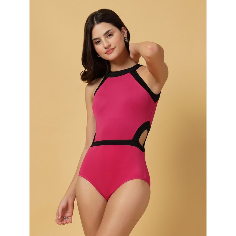 Cukoo Padded Pink Side Cut Swimsuit (S)