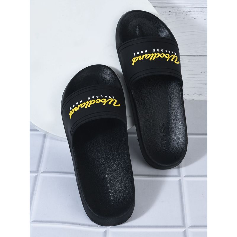 WOODLAND Men's Black Slides (UK-7)