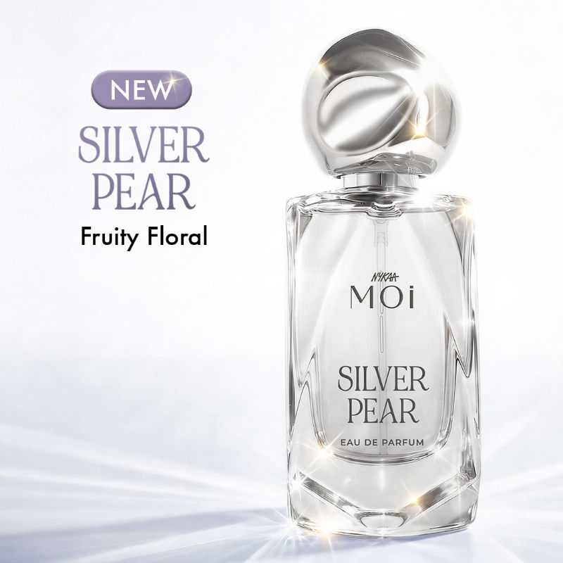Nykaa Moi Silver Pear Aura Range Long Lasting Fruity Floral EDP For Women Day To Night Fragrance