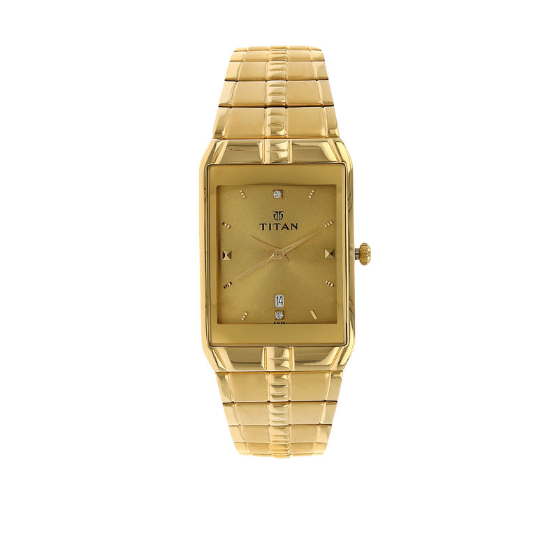 Titan NM9151YM03 Gold Dial Analog Watch For Men
