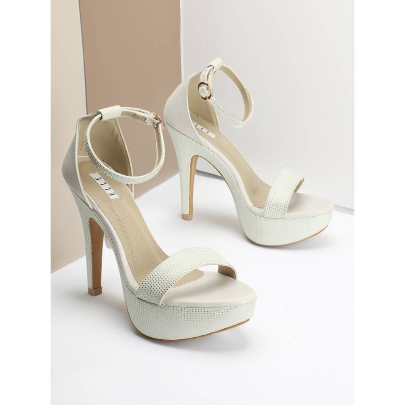 ELLE Womens Fashionable White Color Backstrap Sandals (EURO 36)
