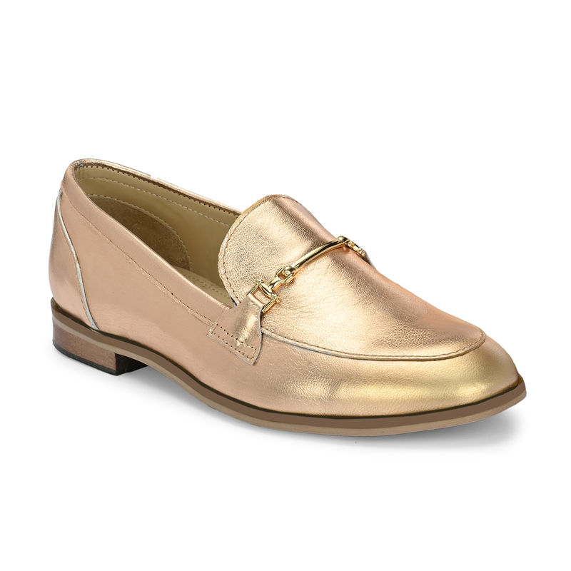 CARLO ROMANO By Wasan Gold Colour Moccasins Shoe For Women (UK 4)