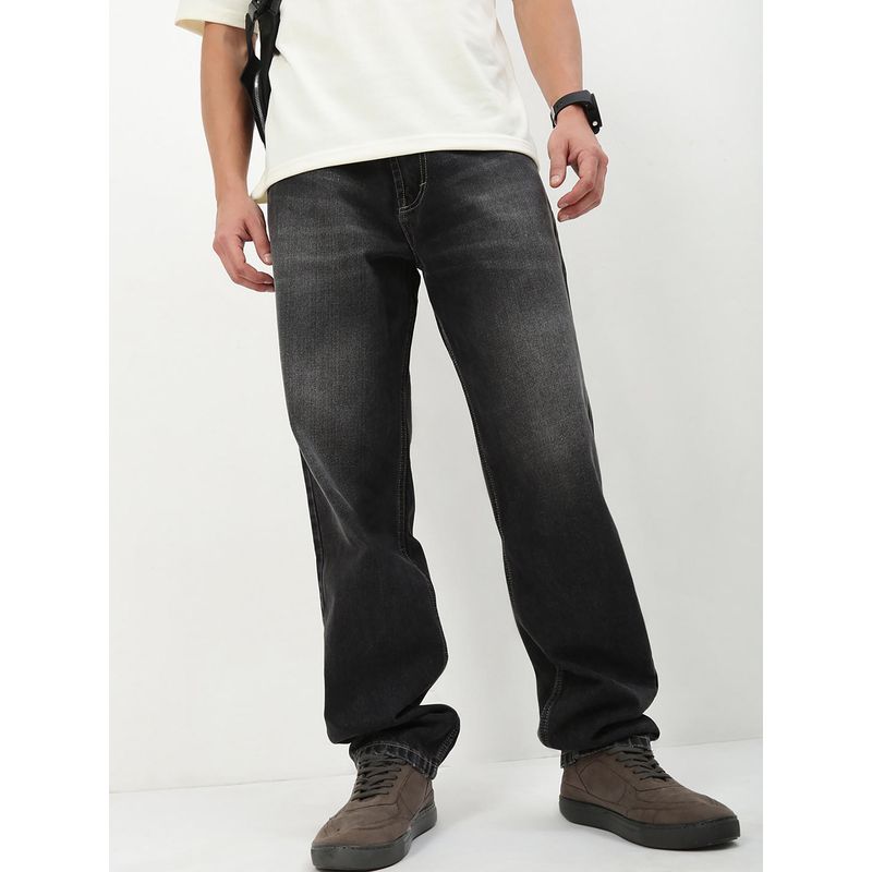 SHOWOFF Men Grey Solid Straight Fit Jeans (30)