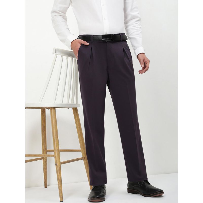 SHOWOFF Men Black Solid Formal Trouser (30)
