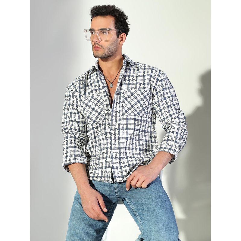 SHOWOFF Edition Men's Geometric Blue Shacket (S)