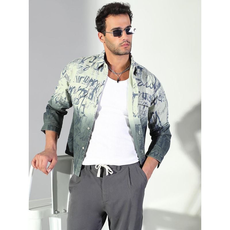 SHOWOFF Edition Men's Typography Green Shacket (M)