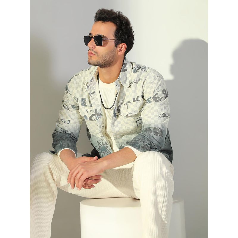 SHOWOFF Edition Men's Typography Cream Shacket (S)