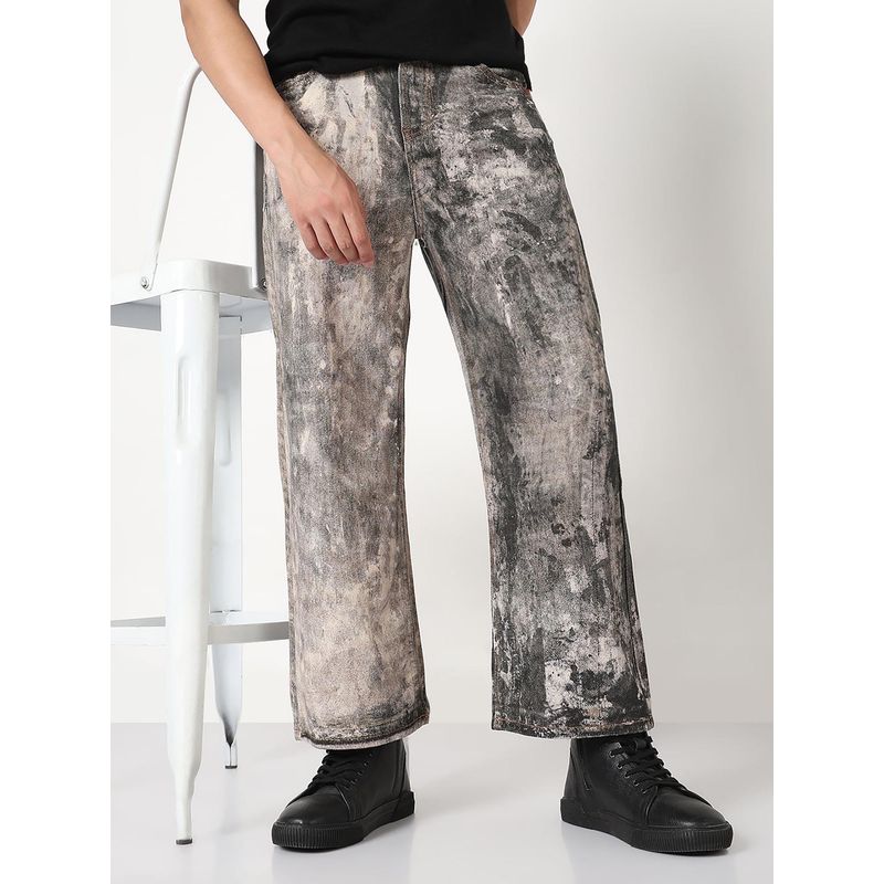 SHOWOFF Mens Grey Straight Fit Jeans (28)