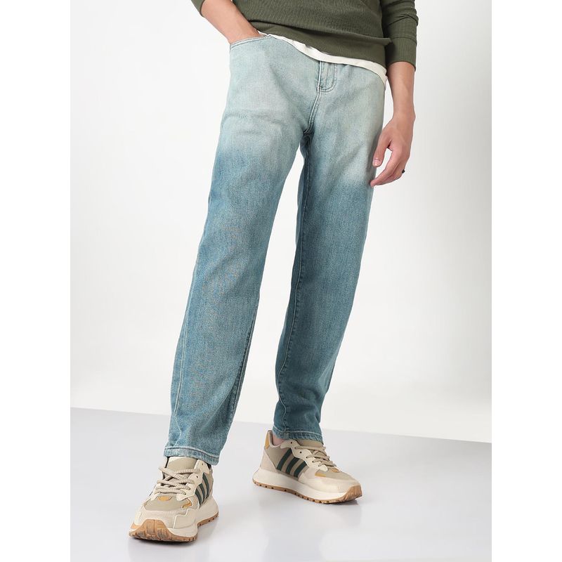 SHOWOFF Mens Blue Slim Fit Ombre Jeans (30)