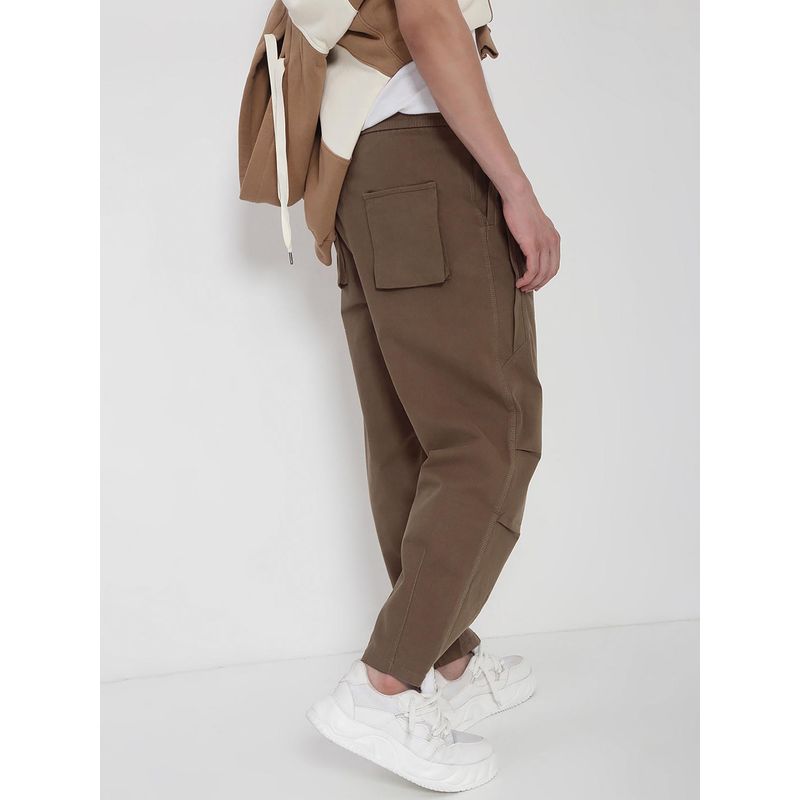 SHOWOFF Edition Mens Khaki Solid Tapered Fit Joggers (34)