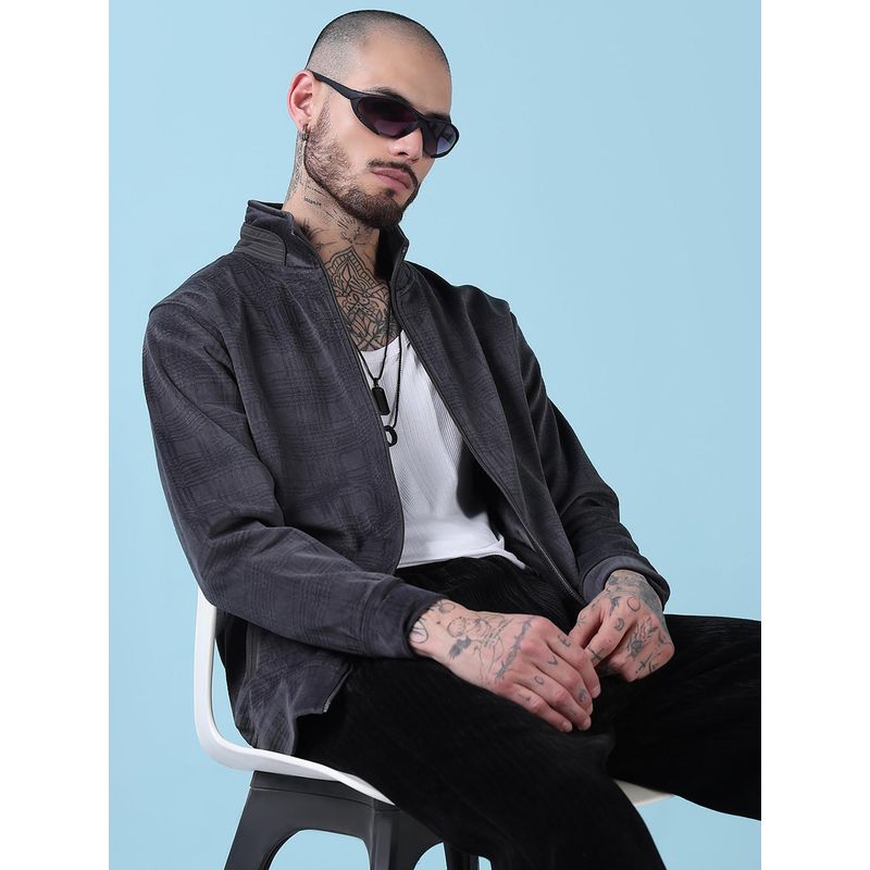 SHOWOFF Edition Men's Grey Checked Sporty Jacket (S)