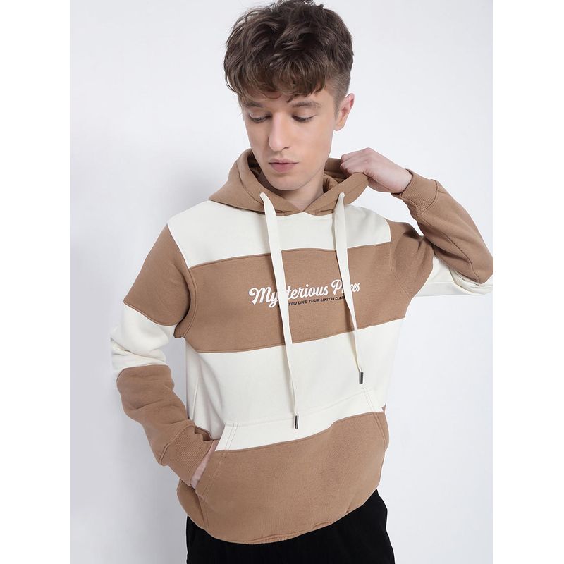 SHOWOFF Edition Men's Striped Brown Hoodie (M)