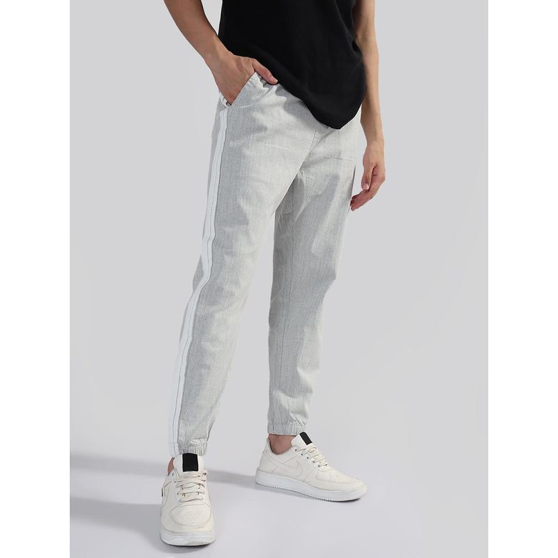 SHOWOFF Edition Mens Grey Slim Fit Linen Joggers (28)